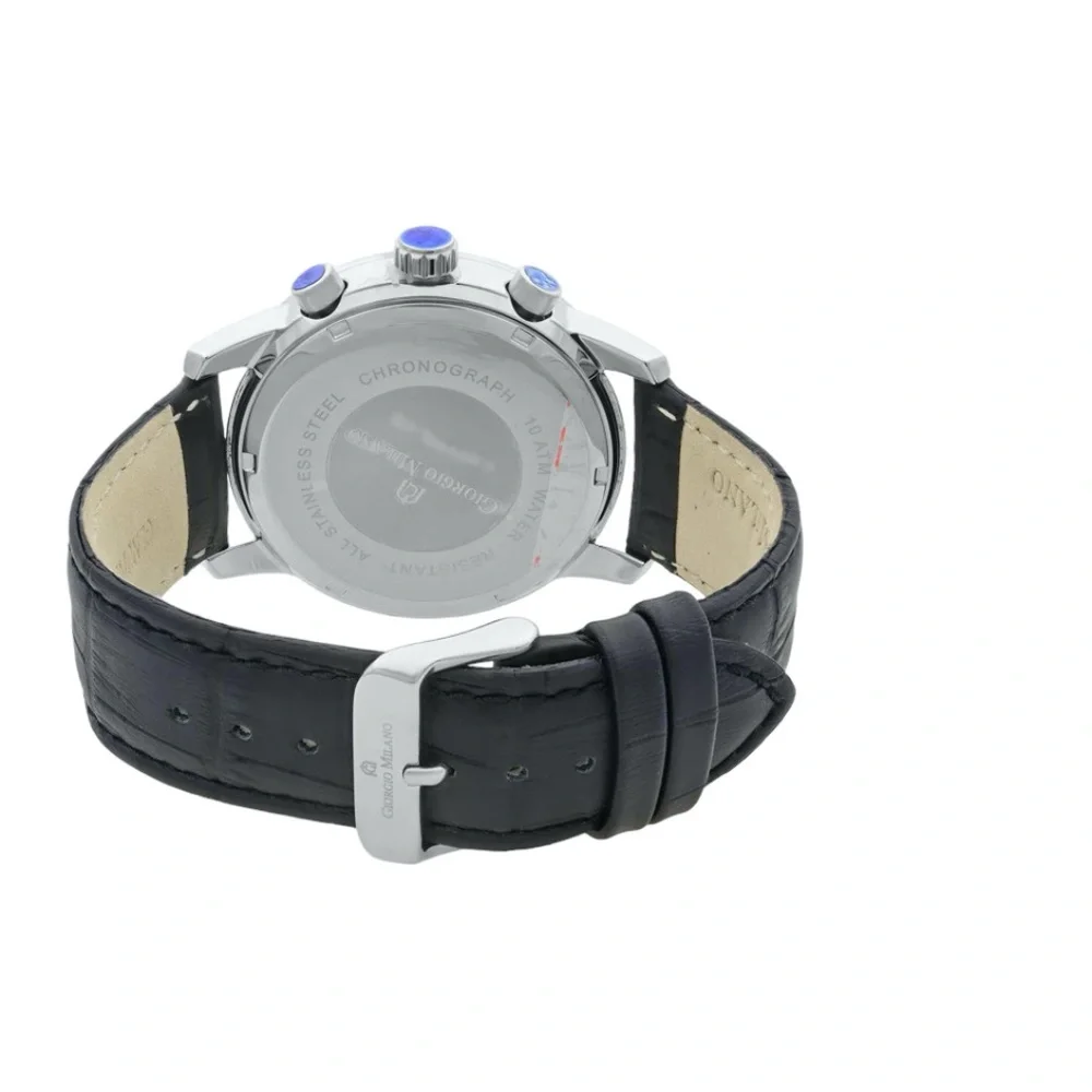 GIORGIO MILANO STAINLESS STEEL CHRONOGRAPH BLACK DIAL QUARTZ WATCH GM853SLBK